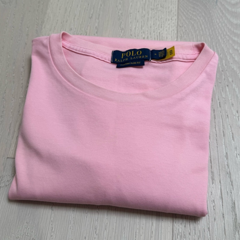 Ralph Lauren Light Pink Tee Custom Slim Fit Size Medium - Picture 7 of 8